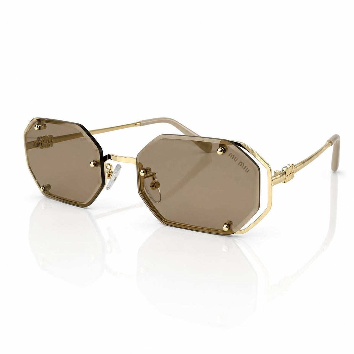 Miu Miu rimless hexagonal