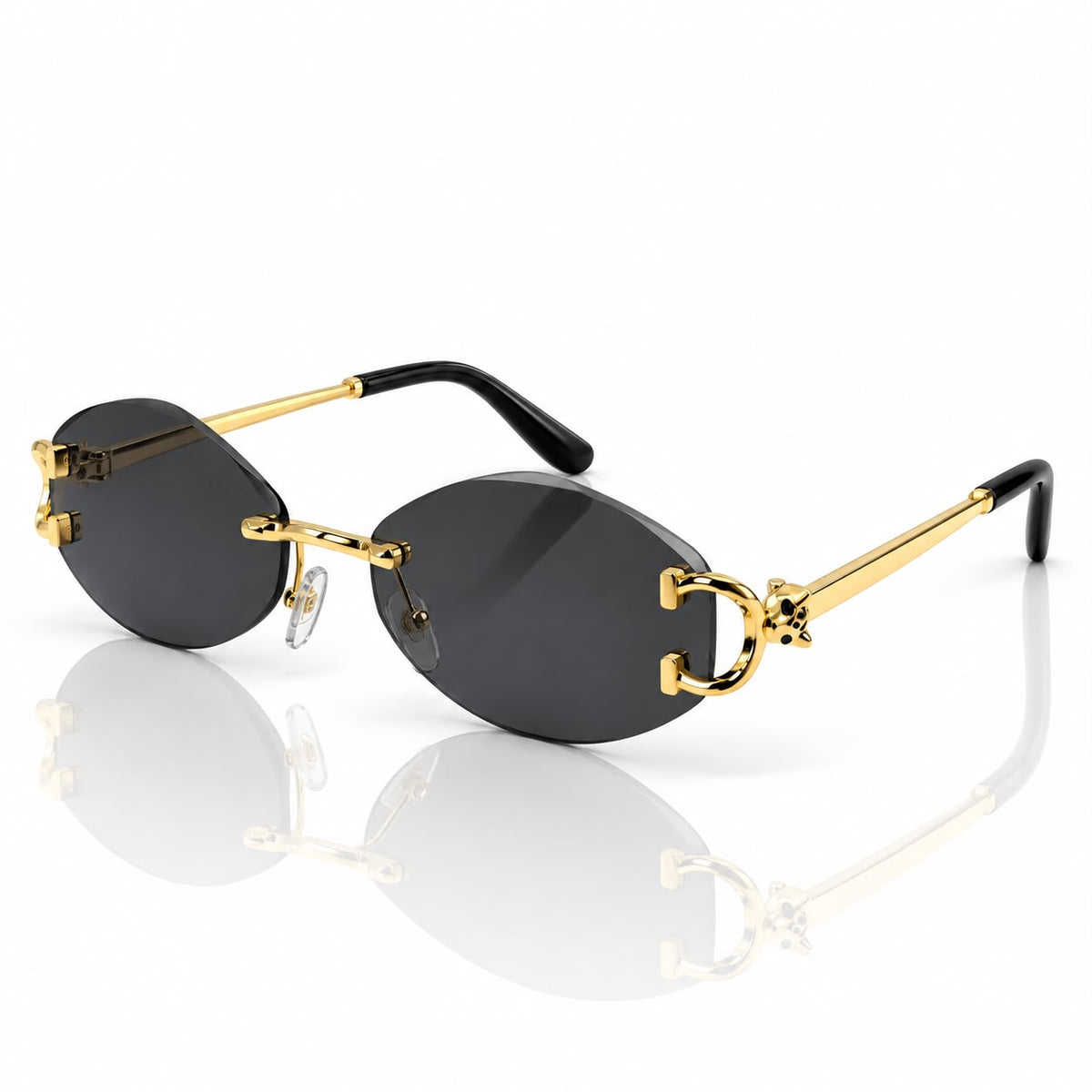 Cartier Panthers Rimless Oval Sunglasses CT0551S