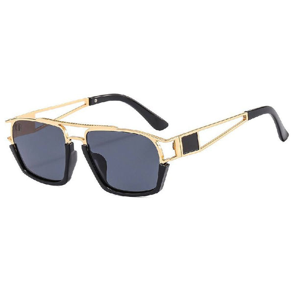 retro steampunk geometric square sunglasses