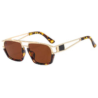 retro steampunk geometric square sunglasses