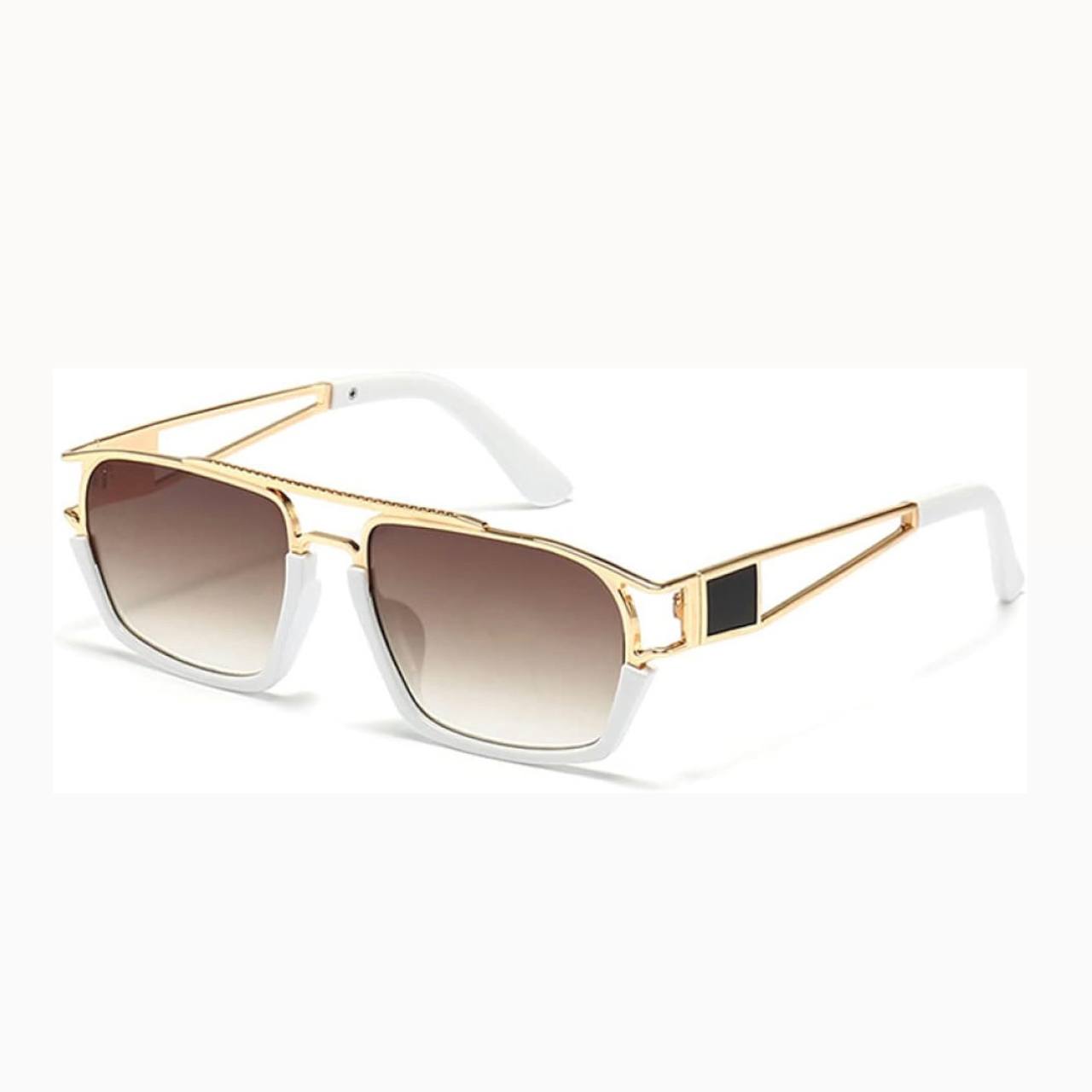 retro steampunk geometric square sunglasses