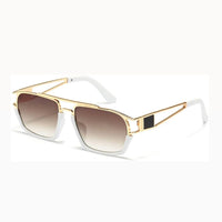 retro steampunk geometric square sunglasses